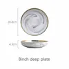 Plates Ceramic Marble Grey Dinnerware Set And Bowls Dinner Dessert Appetizer Plate Dishes For Home Restaurant El Gift