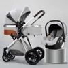 Ny 3 i 1 High Landscape Reclining Carriage Foldbar barnvagn Baby BassInet Puchair Newborn1 {Kategori}