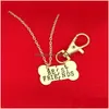 Hanger Kettingen Vrienden Dog Bone Ketting Sleutelhanger Sieraden Sets Letter Sier Gold Joint Kinderen Vrouwen Will And Sandy Drop Delivery Pend Dhwbh