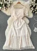 Casual Dresses Romantic Lace Embroidery Women's Princess Fashion Beads Summer Dress Vestidos P230606