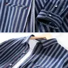 Camicie casual da uomo Camicia a righe in cotone Oxford da uomo a maniche lunghe di marca per un comodo uomo a righe alla moda da uomo