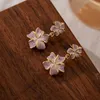 Luxury Flower Ear studs Women's Fashion Enamel Color French Earring Summer New Sweet Temperament Earrings E3890