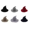 Yeni Cadılar Bayramı Cadı Şapkası Koyun Yün Kapağı Örtüsü Balıkçı Şapkası Kadın Modası Cadı Sivri Havza Kovası