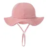 Bébé coton seau chapeau enfants crème solaire casquettes d'extérieur garçons filles imprimer Panama chapeau unisexe plage pêche chapeau pour 3-12 mois