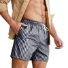 Pantalons pour hommes cravate décontractée hommes séchage rapide mode européenne et américaine rayure grande mince lâche demi plage maillots de bain pour hommes