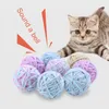 Drôle chat interactif jouet Super doux fil boule lancer jouets chat fournitures produits pour animaux de compagnie chat jouets interactif Radom couleur