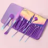 BEILI Violet 12 pièces pinceaux de maquillage fond de teint professionnel surligneur fard à joues fard à paupières pinceaux de maquillage ensemble avec sac cosmétique