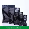 Classic black flat heat sealing packing pouches bags mylar aluminum foil pack bag for nuts dry foods candys 12*20cm