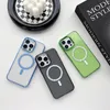 Fashion Magnet Wireless Charging Phone Cases For Iphone 14 Pro MAX 13 12 11 Crystal Hybrid Color Hard Plastic PC Soft TPU Chromed Bling Transparent Magnetic Back Cover