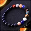 Pulseira com miçangas, universo, sistema solar, sol, satélite, pedra, lava, olho de tigre, turquesa, contas de pedra natural, pulseiras femininas, masculinas, fashion, dhjan