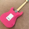 Custom Shop, pink ST electric guitar, silver hardware, rosewood fingerboard, free shipping
