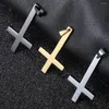 Kedjor Cross Pendant Halsband för män Kvinnor Guld Silver Black Color Jesus Kristus Religion Inverterad Charm DKP669