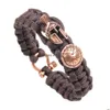 Charm Armbänder Outdoor Survival Core Line Armband Retro Römischer Helm Schild Armreif Manschette für Männer Mode Hip Hop Schmuck Will und D Dhhlv