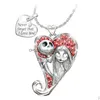 Pendant Necklaces Cute Woman Jewelry Gothic Christmas Night Horror Heartshaped Diamond Grie Doll Necklace Drop Delivery Pendants Dhx6X