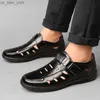 Sandalias de verano para hombre, cómodas, huecas, antideslizantes, suaves, frescas, iluminadas, transpirables, fáciles de combinar, clásicas, usables, de moda, informales, de cuero, L230518