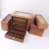 Смотреть коробки корпусы роскошные деревянные коробки держателя шкафа для хранения шкатулки Организатор для хранения 12 сидений квадратный шлюз