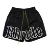 Мужские шорты Мужские мужские летние беговые спортивные Rhude Capsule Дизайнерские короткие черные сетчатые баскетбольные шорты Размер 7x85
