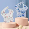 Bavaglini Burp Cloths Baby impermeabile cartone animato rivestito in TPU bavaglino lavabile con raccoglitore di cibo adatto per bambine e bambini G220605