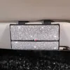 Novo porta-óculos de cristal com strass para carro, caixa magnética para carro, viseira solar, estojo, organizador de óculos, guarda-sol, acessórios automotivos