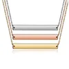 Chains Drop Simple Vertical/Horizontal Bar Necklace 5 Colors Stainless Steel Link Chain Jewelry For Women