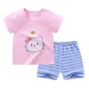 Clothing Sets Toddler Baby Girl Clothing Sets Tshirts Pants Suit Kids Short Sleeve For Summer Outfits Baby Children Costume Girls 0-6 Pajamas 230605