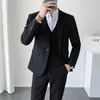 Men's Suits Men Suit 3 Pieces Solid Color Slim Fitting For Business Leisure Commercial Wedding And Banquet Dresses Jacket Vest With Pants