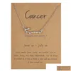 Collane con ciondolo 12 Constell Signs Collana Sier Diamond Fashion Jewelry Per le donne Pendenti Regalo Drop Delivery Dh9D8