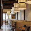 Pendellampor nordisk designer luster ljus kinesisk stil tyg kök hängande lampa japansk te rum restaurang inomhus belysning e27