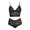 Conjunto de Lingerie Feminina Feminina com Alça de Ombro Ajustável Triangular Conjunto de Lingerie Feminina Sexy com Flor Estampada Feminina