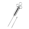 BBQ Tools Flavor injector stainless steel barbecue meat marinade needle syringe replacement needles