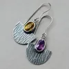 Boucles d'oreilles pendantes bohème violet pierre rouge bijoux crochet pour femmes rétro ethnique Tribal goutte boucle d'oreille déclaration accessoires