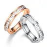 Anillos de racimo Anillo de acero inoxidable Oro rosa Diamante Zircon Pareja Alianzas de boda Mujeres Hombres Moda Will y Sandy Drop Ship Delivery Dhyds