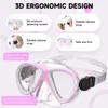 Dalış Goggles Findway Çocuk Yüzme Goggles Sızıntılı Burun Kapağı 180 ° geniş görünüm Anti-ultraviyole dalış gözlük maskesi Boysgirls 4-14 230606