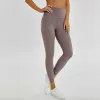 Naked Material Women yoga pants Solid Color Sports Gym Wear Leggings High Waist Elastic Fitness Lady Overall Tights Workout