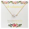 Party Favor Bridesmaid Gift Pearl Necklace med brevfolie Stampningskort Brud för att vara bruddusch bröllop souvenir för