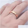 Band Rings Love Letter Ring Sier Gold Stainless Steel Heart Couple For Women Men Fashion Jewelry Gift Will And Sandy Drop Delivery Dhifq