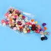 Decorative Flowers 200PCS/Lot Mini Handmade Satin Rose Ribbon Rosettes Fabric Flower Appliques For Wedding Decoration Craft Accessories