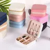 Jewelry Pouches 5Grids Organizer Display Travel Case Boxes Zipper Closure Earrings Necklace Tray Rings Holder