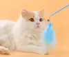 Cat Feather Bell Teaser Wand Pet Play Practice Interactive Toy Osisticible Cat Flirt Pole Hållbar för interaktivt spel
