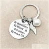 Key Rings Stainless Steel Wing Charm Letter Not Sister Keychains For Friend Fashion Jewelry Gift Drop Delivery Dhxvh