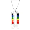 LGBT New Double Layer Rainbow Love Pendant Necklace Safety Razor Blade Lesbian Gay Pride Necklace For Men Women Jewelry