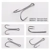 Fishing Hooks 10100PCS Long Shank Double Hook Weedless hook Fly Tying Duple for Jig Bass Fish fishing tackle For Soft Lure 230606