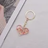 Candy Color Sequin Heart Key Chains Colorful Heart Geometric Ornament Keychain for Women Men Bag Tillbehör Nyckelkedjor Gift