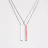 Produit de colliers pendentif/1 pièce/collier barre verticale blanc et rouge cadeau élégant simple bonne chance
