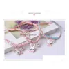 Charme Bracelets Mignon Goutte À Goutte En Métal Glaçure Pendentif Bracelet Handwowen Cadeau Bracelets Pour Femmes Fille Enfants En Gros Drop Delivery Bijoux Dhuxg