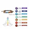 Cuentas de piedra semipreciosa Cuentas naturales 7 Chakra Pulsera Encanto Pulseras ajustables dobles Pulsera Brazalete Mujeres Moda Judío Dhtkv