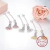 Dangle Oorbellen Solid 925 Sterling Zilver Liefde Hart Lange Tassel Earring Zirkoon Diamant Vergulde Drop Voor Vrouwen Sieraden