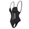 Women's Shapers Women Sexy Bodysuit Shapewear Deep V-Neck Body Shaper Thong Adjustable Strap Padded Push Up Bra Waist Trainer Corset