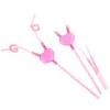 Rietjes 1PC Wegwerp Love Heart Double Straw Bar Strand Bruiloft Accessoires PVC Buis PP Grappig DIY Creatief Hygiënisch Romantisch