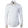 Men's Casual Shirts Arrival High Quality Collar Embroidered Men Hand-painted Fashion Long Sleeve Cotton Plus Size 3XL 4XL